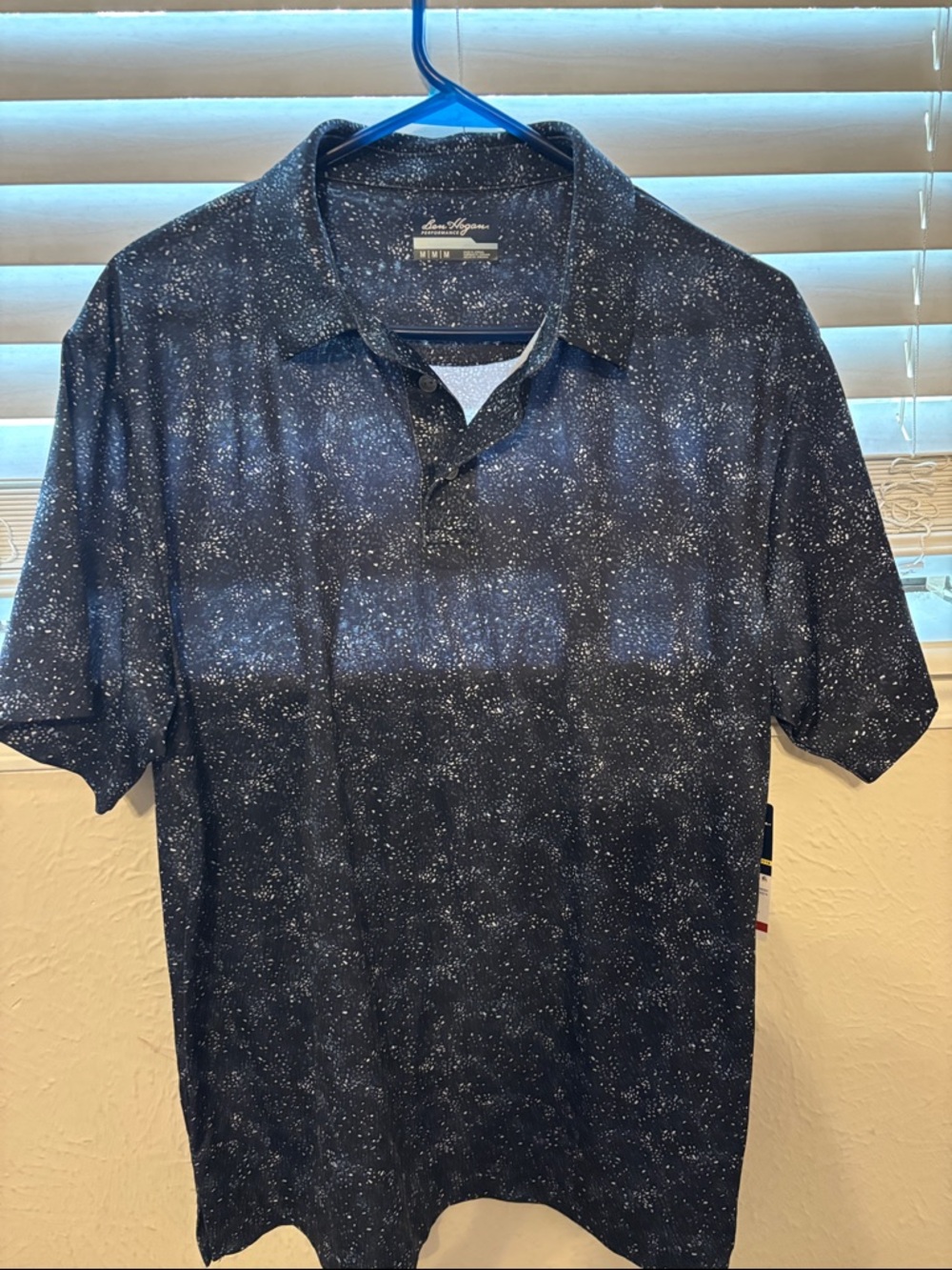 Alan Flusser Navy Speckle-Print Polo